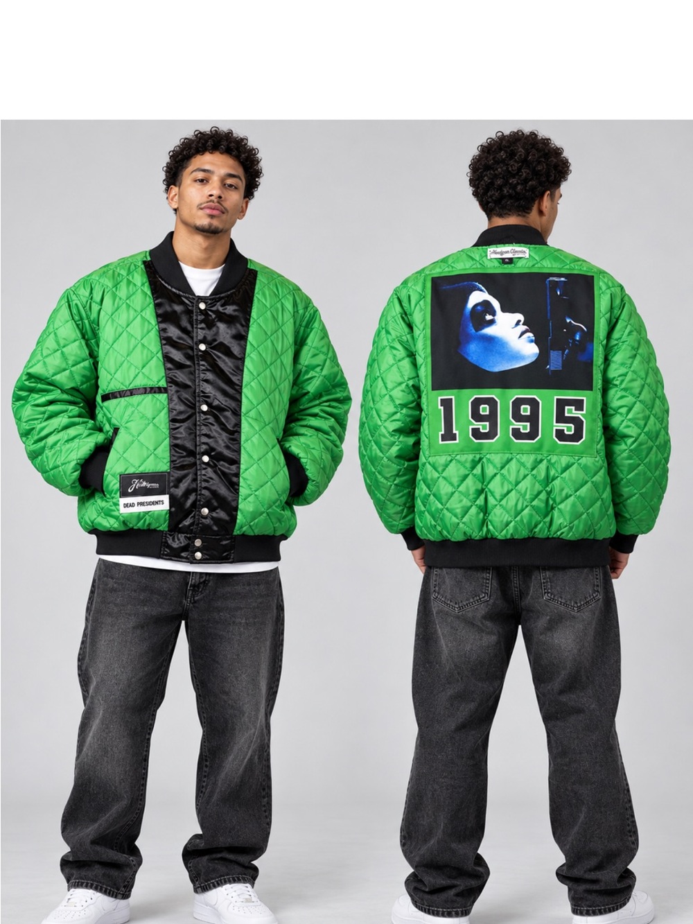 Vintage Headgear Classics “Dead Presidents” Reversible Satin Bomber Jacket XL